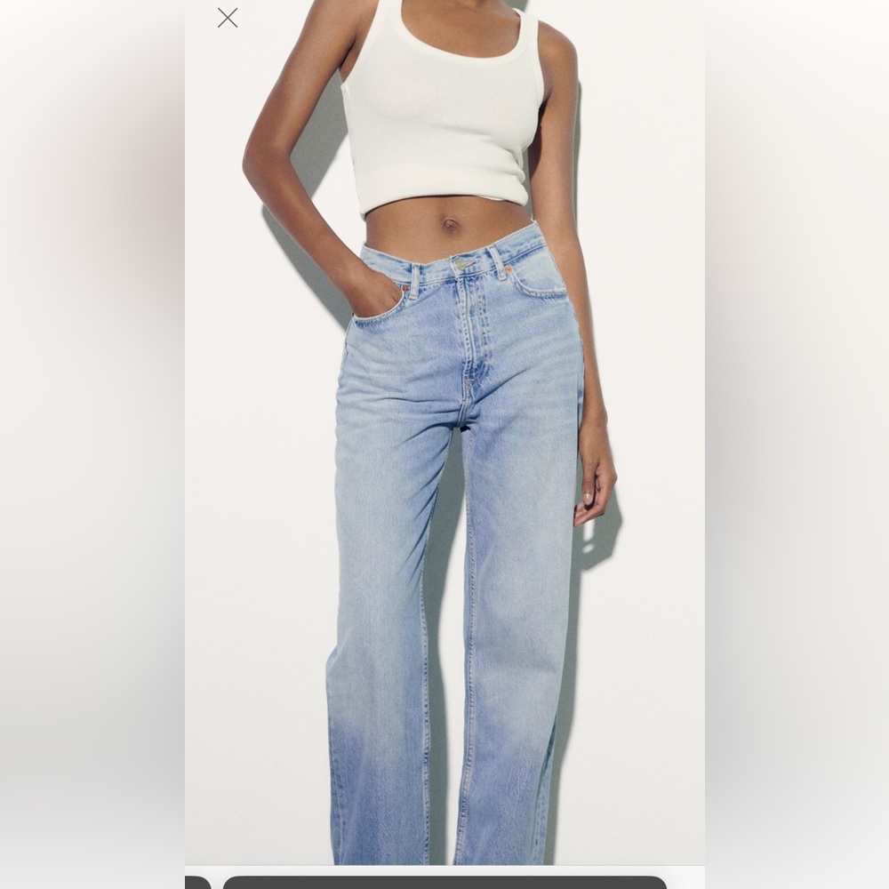 Zara High Waist Wide Leg Light Wash